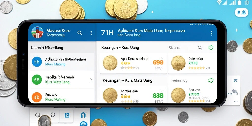 Tampilan antarmuka intuitif aplikasi 71H untuk Kurs Mata Uang.