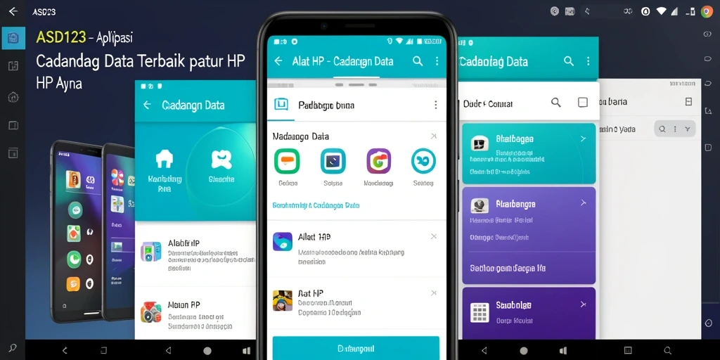 Screenshot antarmuka aplikasi ASD123 untuk cadangan data.