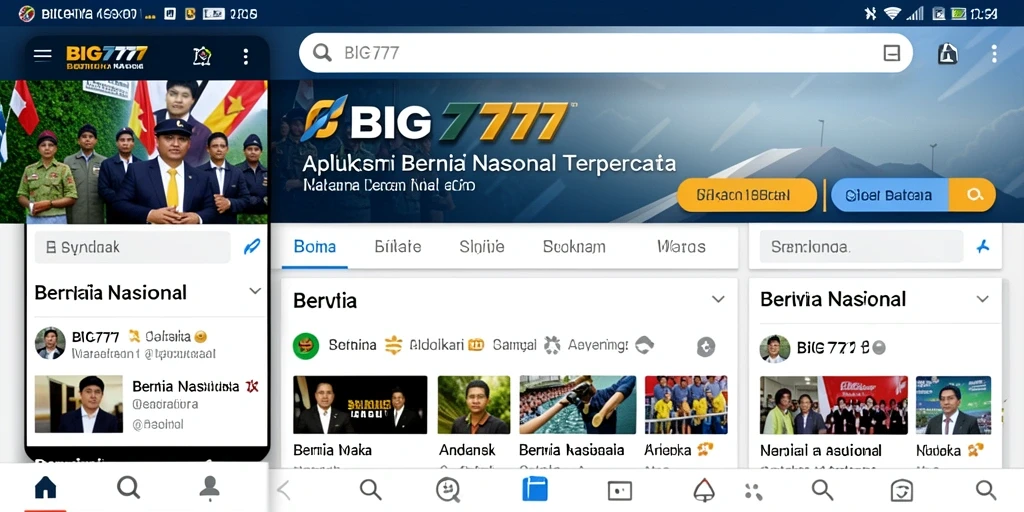 Tampilan antarmuka aplikasi BIG777 yang informatif dan mudah digunakan.
