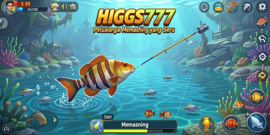 Antarmuka game memancing HIGGS777 yang menarik dan interaktif.