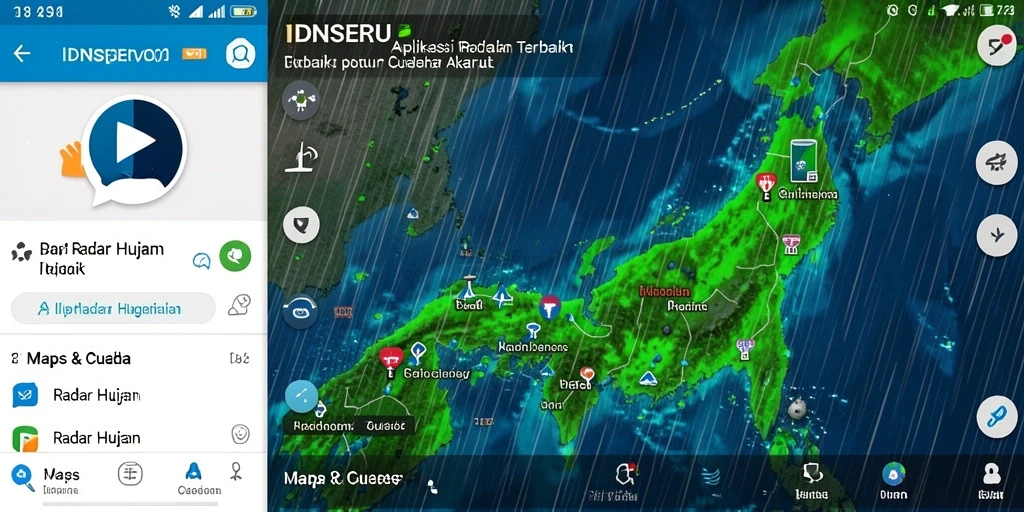 Antarmuka aplikasi IDNSERU menunjukkan radar hujan terkini.