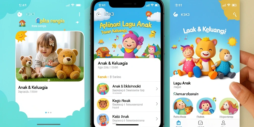 Antarmuka K3K3 dengan lagu-lagu ceria untuk anak-anak.