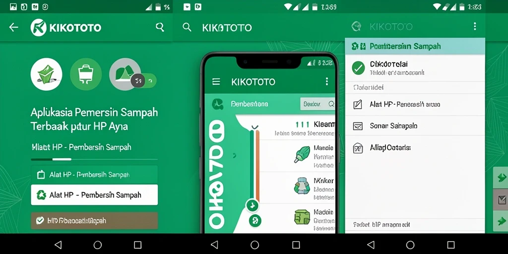 Tampilan antarmuka KIKOTOTO dengan fitur pembersih sampah yang intuitif.