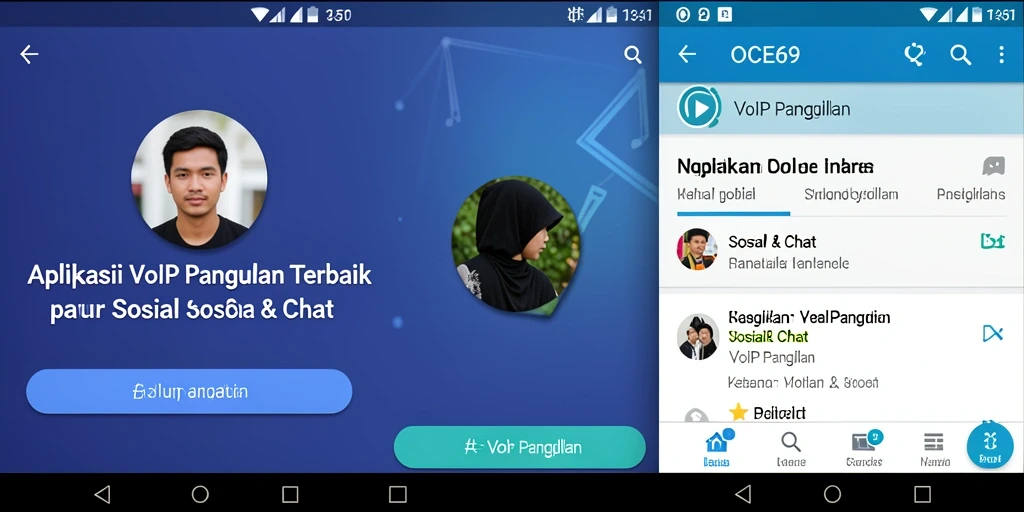 Screenshot utama OCE69 menampilkan antarmuka bersih dan fungsi VoIP Panggilan.