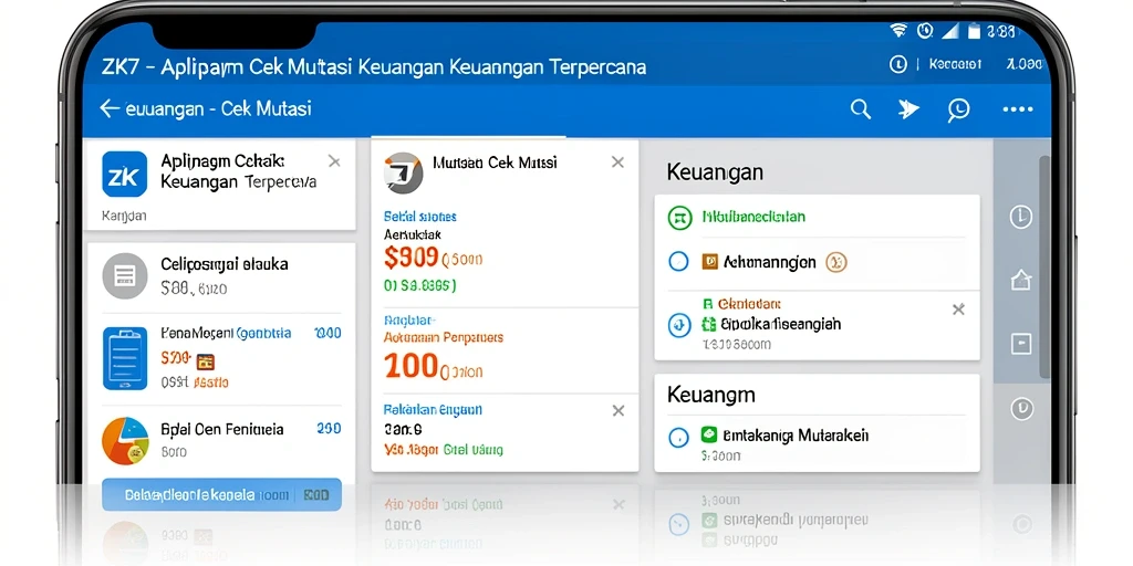 Antarmuka ZK7 yang sederhana untuk cek mutasi keuangan.